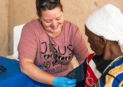 Taking blood pressure in Burundi