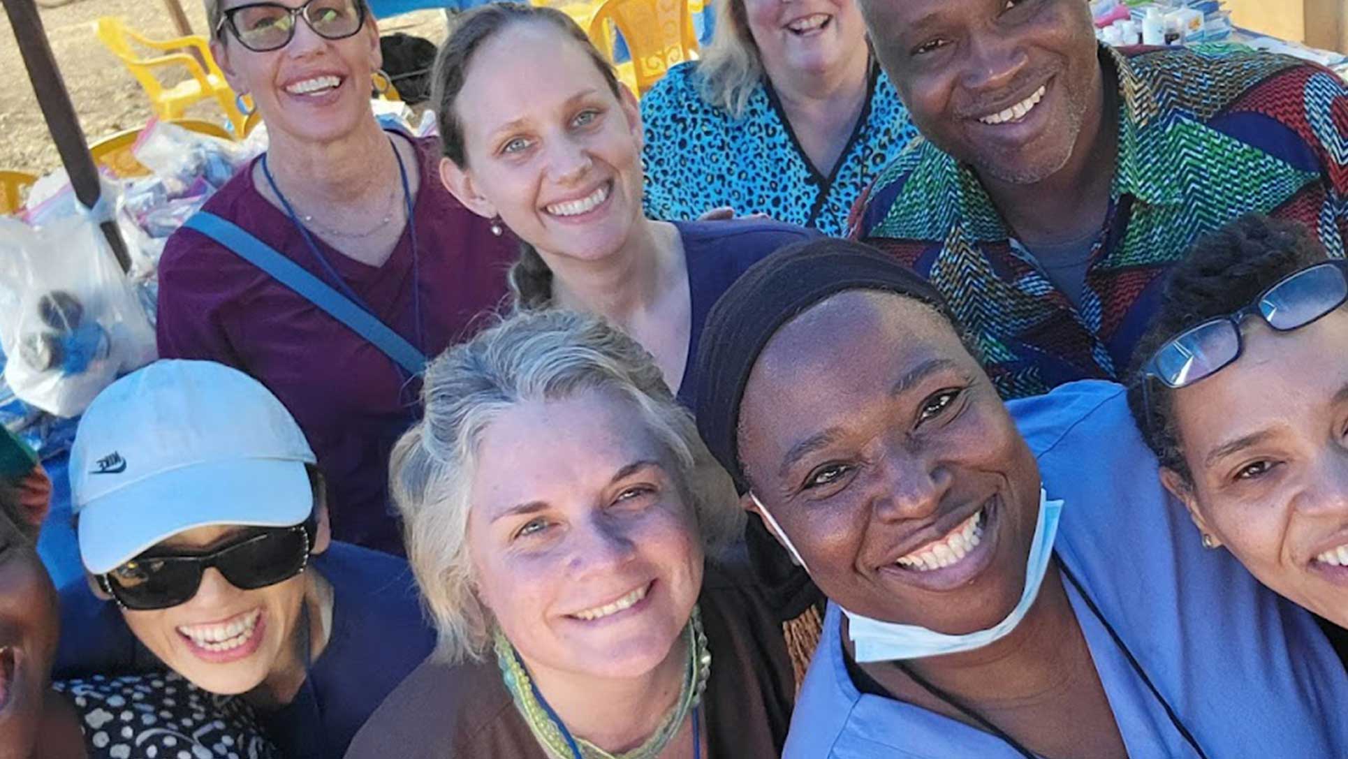 Group of medical volunteers in Africa